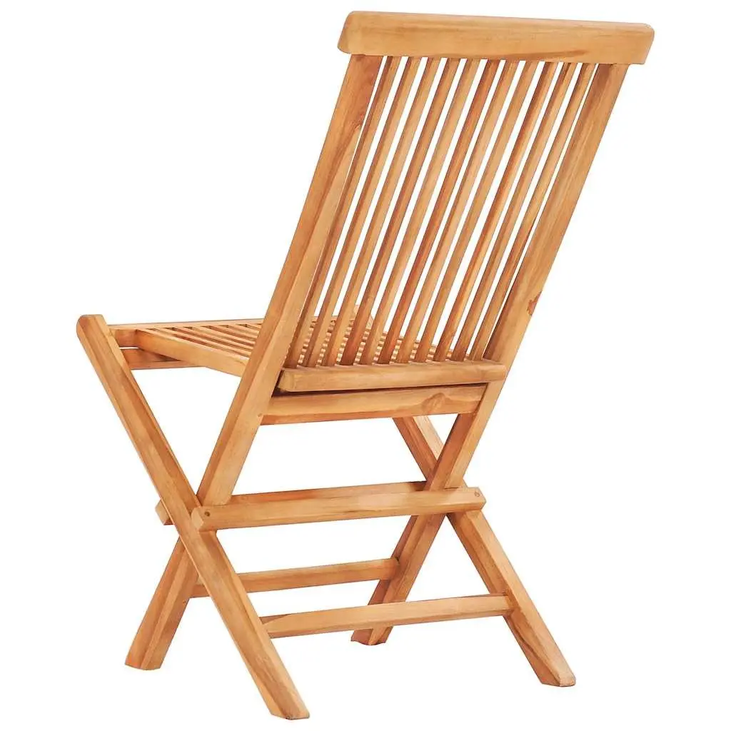 3 Piece Outdoor Folding Bistro Set Brown Solid Teak Wood Garden Patio Furniture