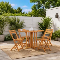 Folding Butterfly Garden Dining Table 120x70x75cm Outdoor Patio Furniture Brown