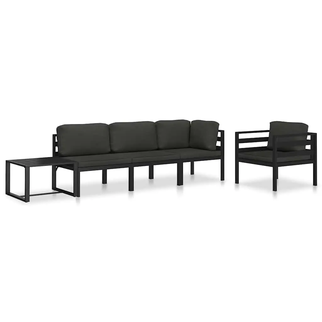 Single Sofa with Cushions Anthracite Outdoor Indoor Seating Modular Lounge