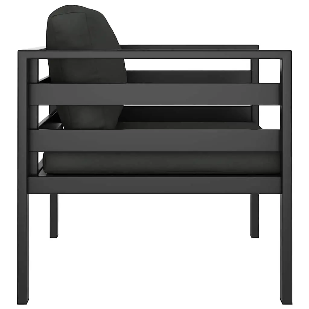 Single Sofa with Cushions Anthracite Outdoor Indoor Seating Modular Lounge