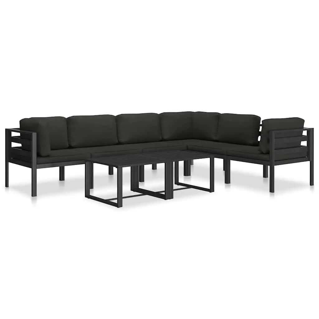 Single Sofa with Cushions Anthracite Outdoor Indoor Seating Modular Lounge