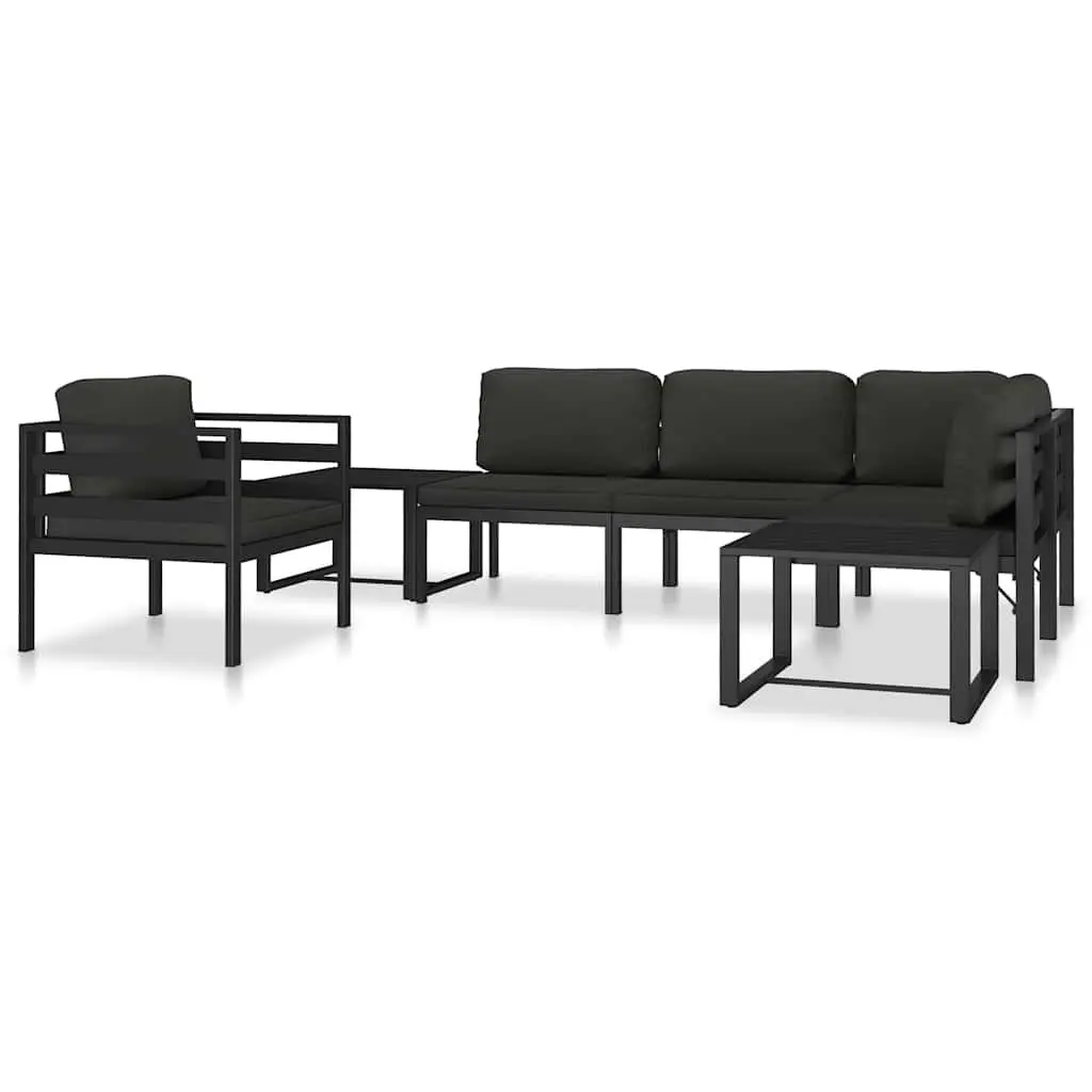Single Sofa with Cushions Anthracite Outdoor Indoor Seating Modular Lounge