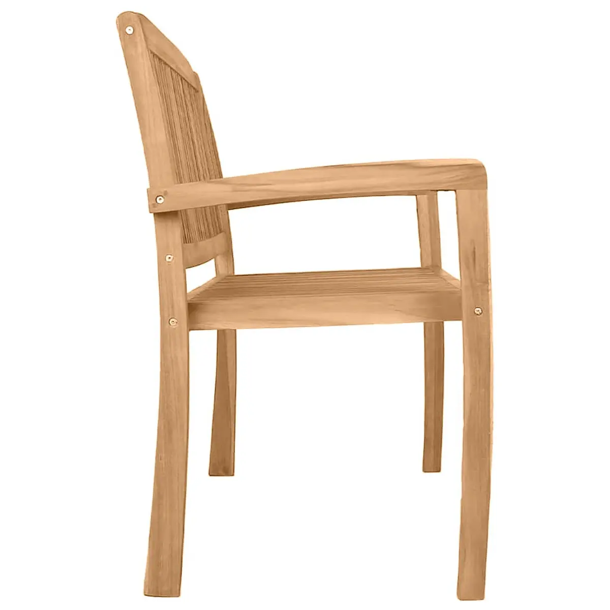 Teak Wood 2-Seater Outdoor Stacking Bench 120cm Space-Saving Garden Patio Furniture