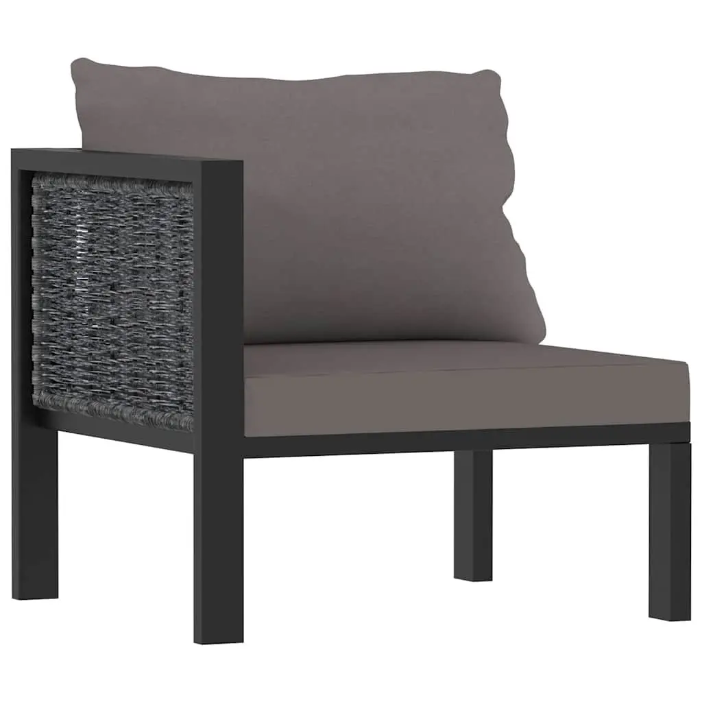 2-Seater Outdoor Sofa Anthracite Hand-Woven Poly Rattan with Powder-Coated Aluminium Frame