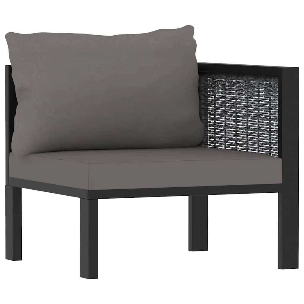 3-Seater Outdoor Sofa Hand-Woven Poly Rattan Lounge with Padded Cushions and Wide Armrests