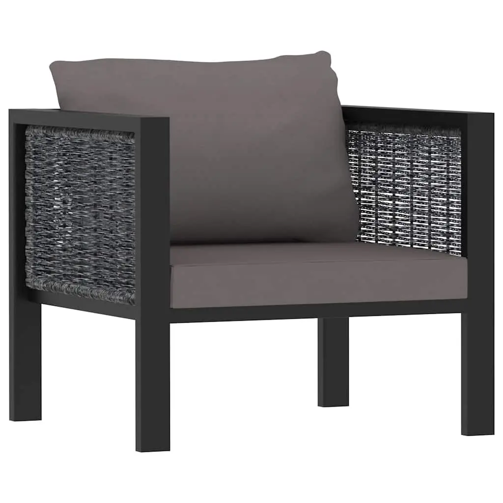 Outdoor Lounge Set 8 Piece Modular Poly Rattan Sofa with Cushions and Tempered Glass Coffee Table