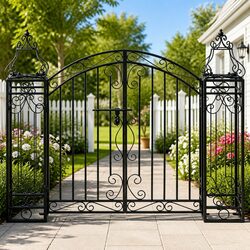 Enhance Your Garden Aesthetic with Our Black Iron Gate
