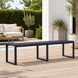180cm Contemporary Garden Bench in Black for Outdoor Relaxation