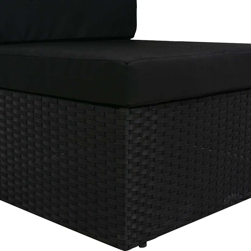 Outdoor Sectional Sofa 3-Seater Poly Rattan Garden Lounge Modular Furniture