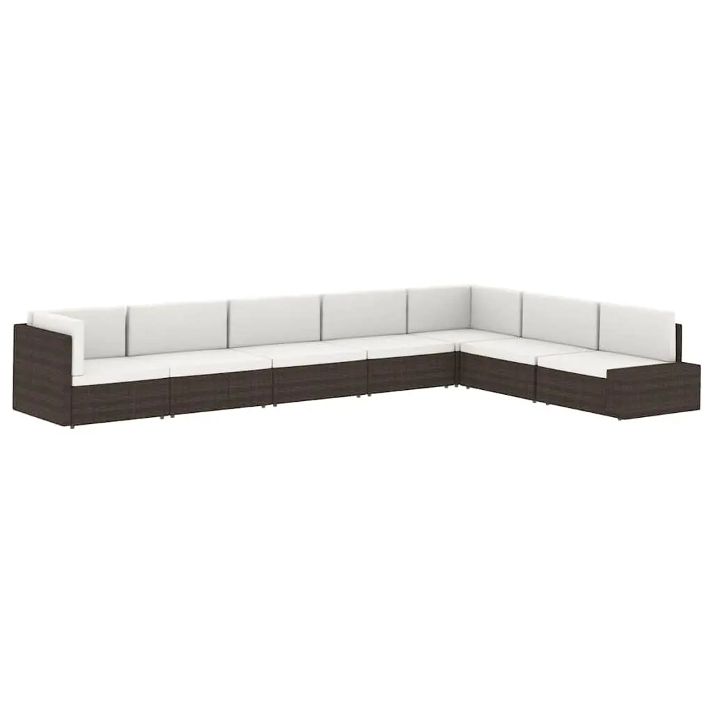 Outdoor Sectional Sofa 3-Seater Poly Rattan Garden Lounge Modular Furniture