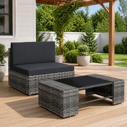 Stylish Grey Poly Rattan Sectional Sofa for Your Outdoors