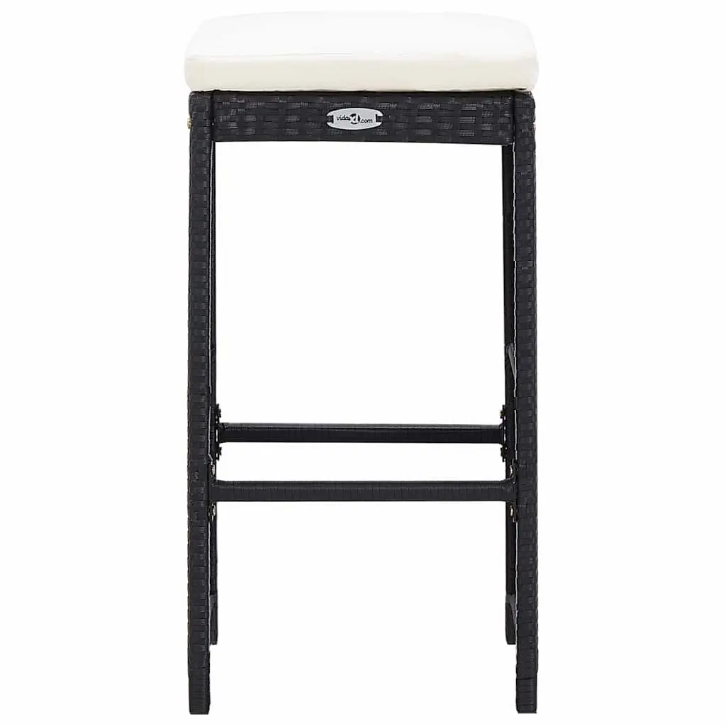 Poly Rattan Outdoor Bar Set 9 Piece Garden Patio Furniture Black Table and Stools