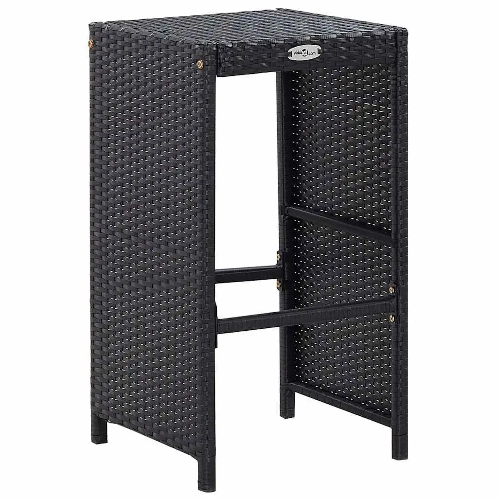 Poly Rattan Outdoor Bar Set 9 Piece Garden Patio Furniture Black Table and Stools