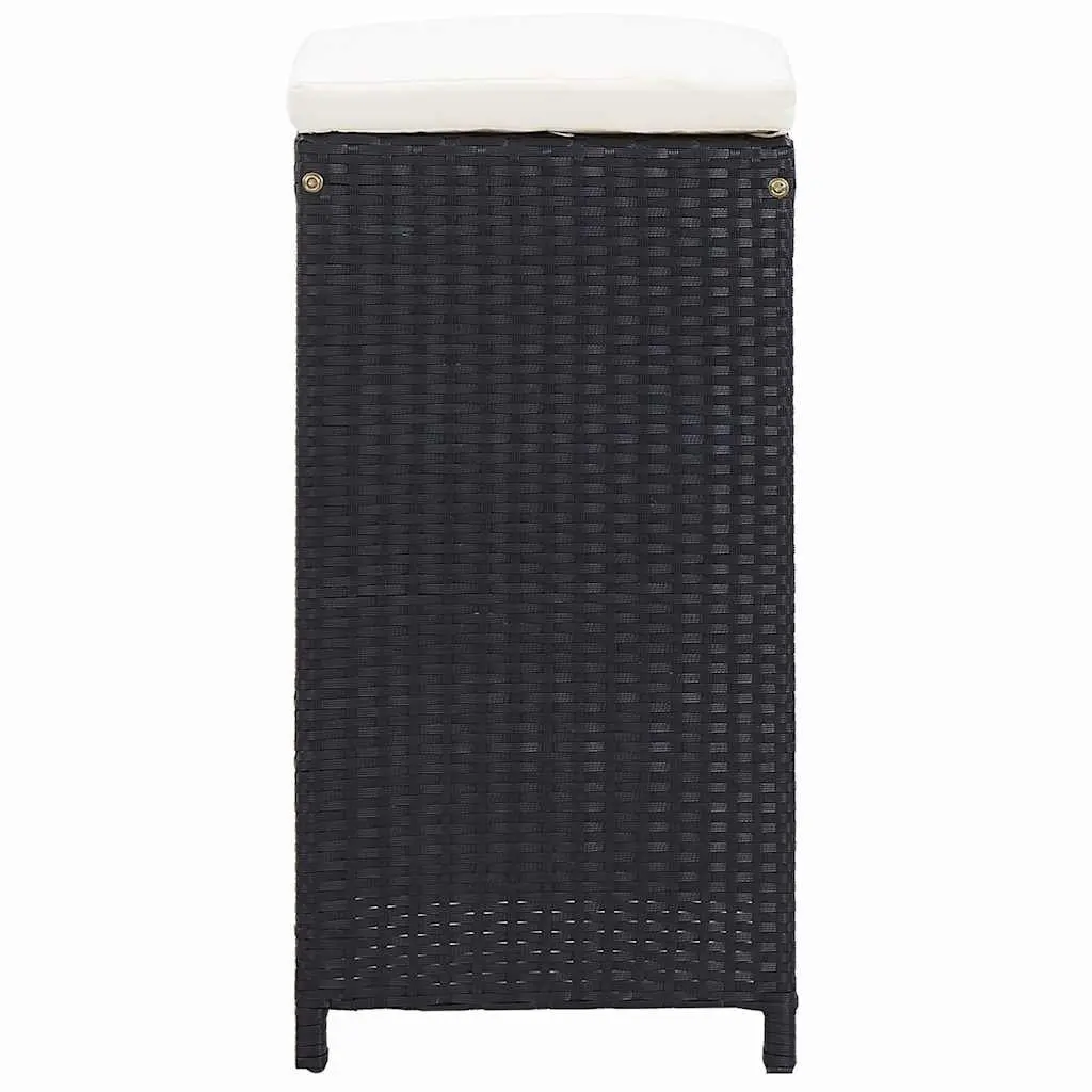 Poly Rattan Outdoor Bar Set 9 Piece Garden Patio Furniture Black Table and Stools