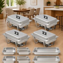 Stylish 4-Piece Chafing Dish Set for Elegant Entertaining