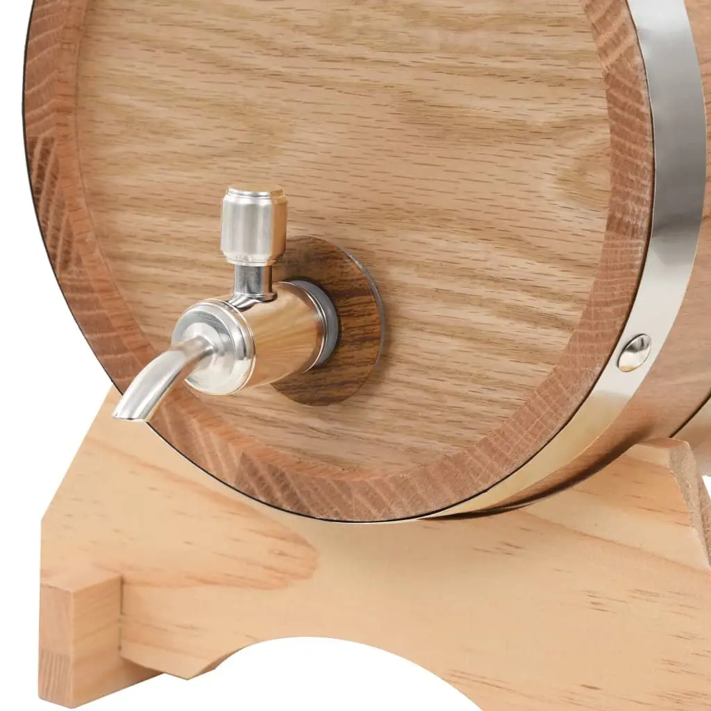 Wine Barrel 6L Solid Oak Wood Antique Style with Tap for Home Bar Rustic Decor