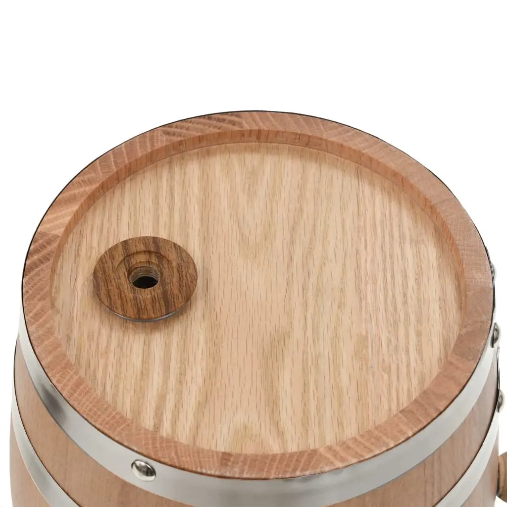 Wine Barrel 6L Solid Oak Wood Antique Style with Tap for Home Bar Rustic Decor