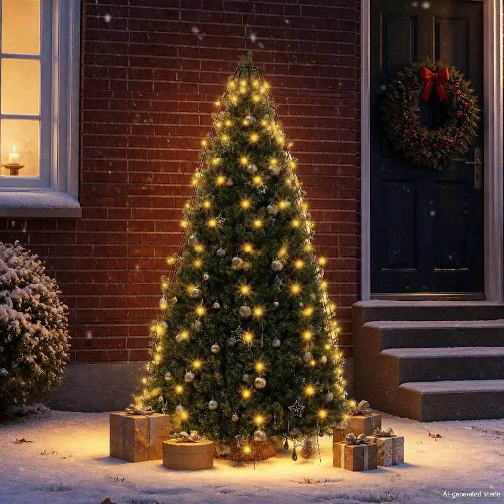Christmas Tree Net Lights 180cm 180 LEDs Bright White Indoor Outdoor