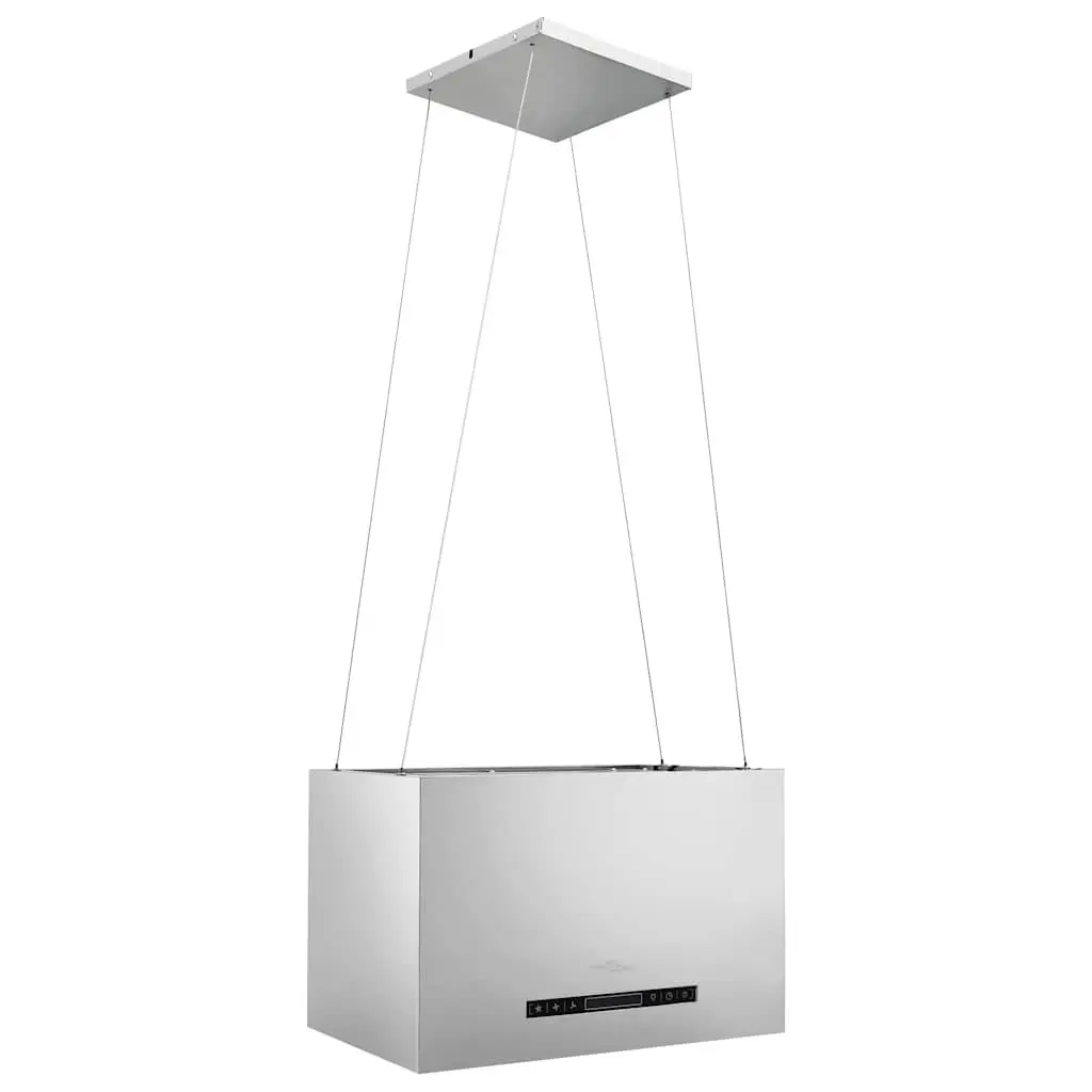 Island Range Hood 55cm Ceiling Mounted Stainless Steel Touch LCD 3 Speed Extraction