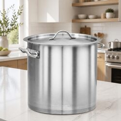35L Stock Pot in Stainless Steel for Versatile Cooking