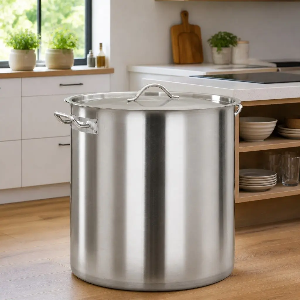 Stock Pot 50L Stainless Steel Large Capacity Cooking Pot for Soups Stews and Sauces