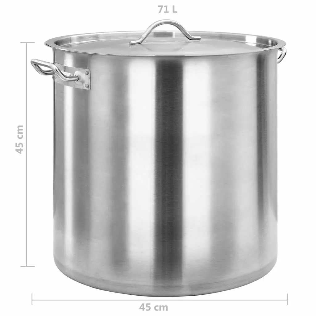 Stock Pot 71 L Stainless Steel Large Capacity Professional Kitchen Cooking Pot