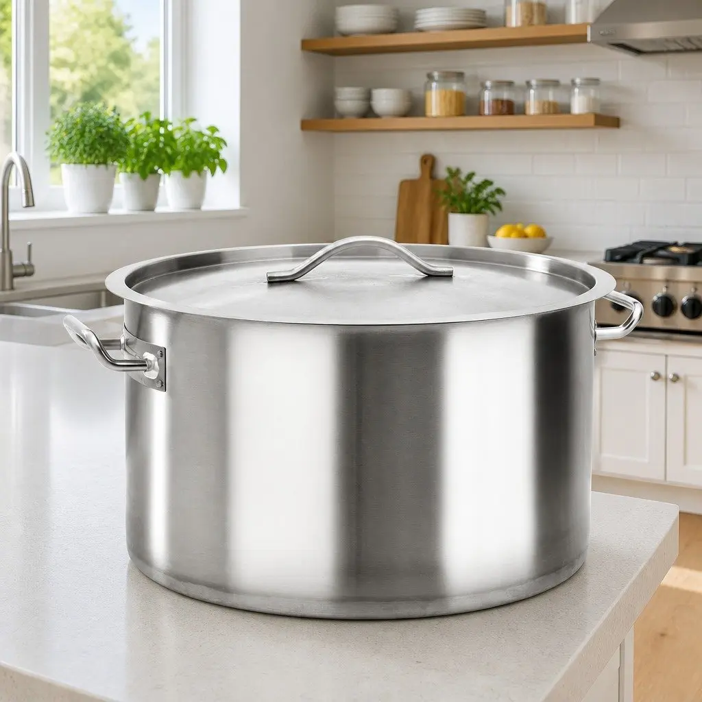 Stock Pot 44L Stainless Steel Large Capacity Cooking Pot for Home and Commercial Kitchen