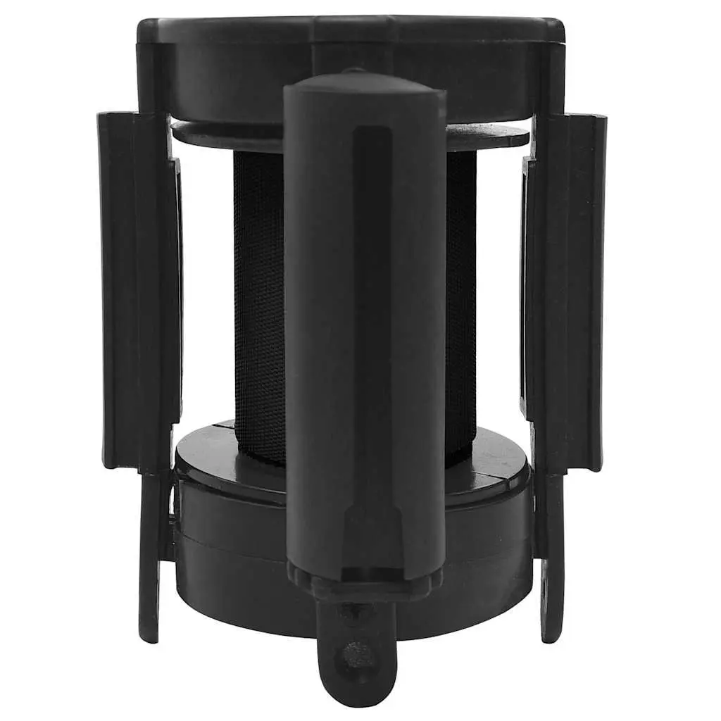 Retractable Belt Barrier 200cm Black Smooth Retraction Waterproof Crowd Control System