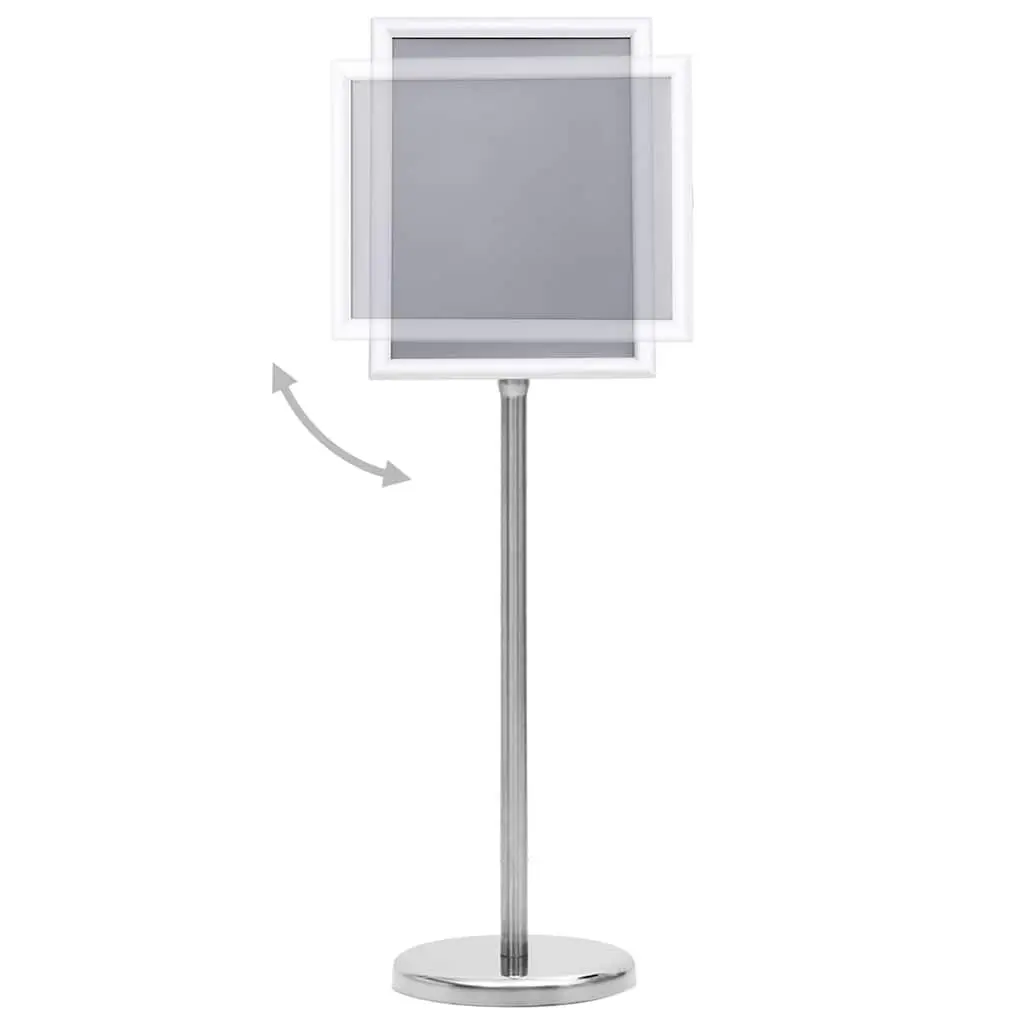 A4 Poster Stand Silver Floor Display Stand Adjustable Rotating Panel Lightweight Aluminium Alloy Frame