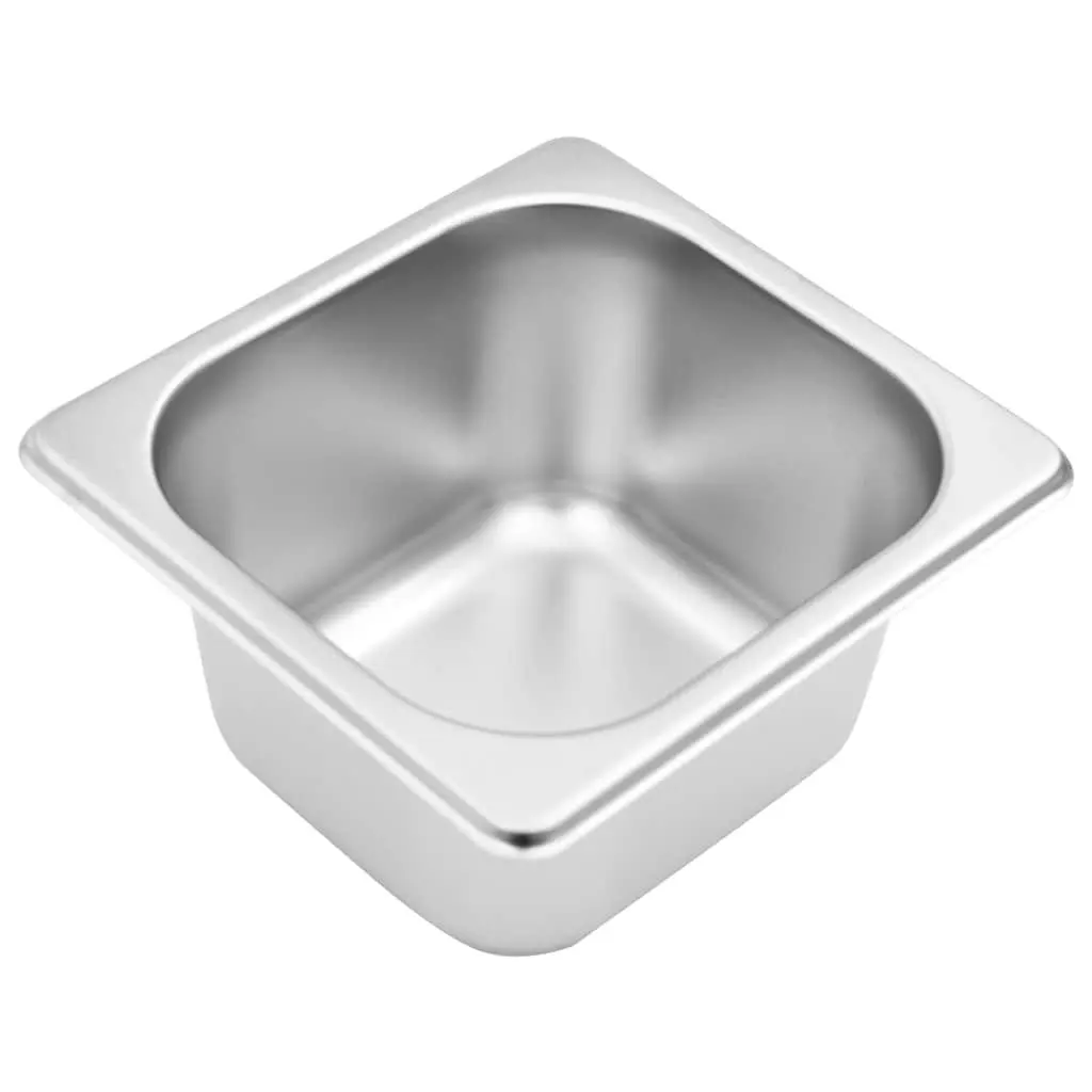 Gastronorm Container Holder Stainless Steel with 5 GN 1/6 Pans Non-slip Rubber Feet