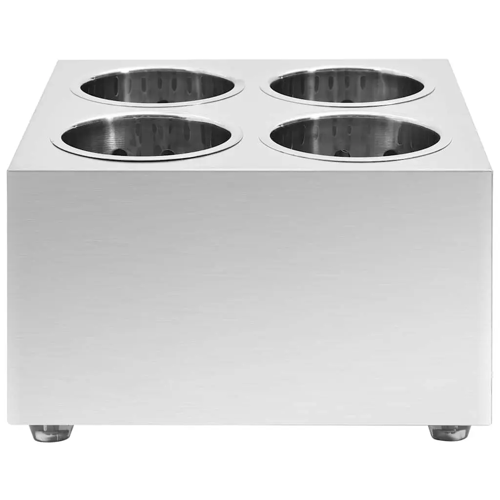 Cutlery Holder 4 Grids Stainless Steel Kitchen Utensil Caddy Organiser