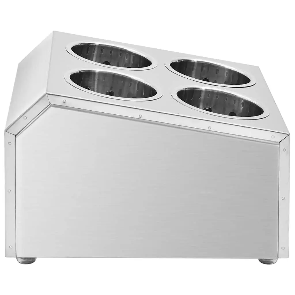 Cutlery Holder 4 Grids Stainless Steel Kitchen Utensil Caddy Organiser