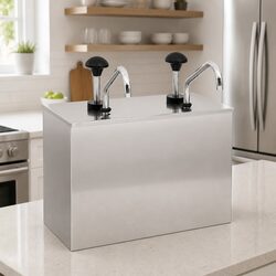 Sauce Dispenser Stainless Steel Pump Condiment Buffet Server 2 x 3.5L Kitchen