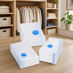 Vacuum Storage Bags Clothing Travel Organiser Compress Space Saver 3 Sizes 20pcs