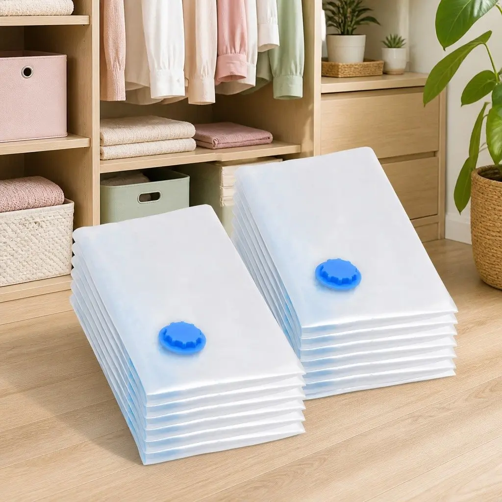 Vacuum Storage Bags 80x60 cm Transparent Reusable for Home Travel Organiser