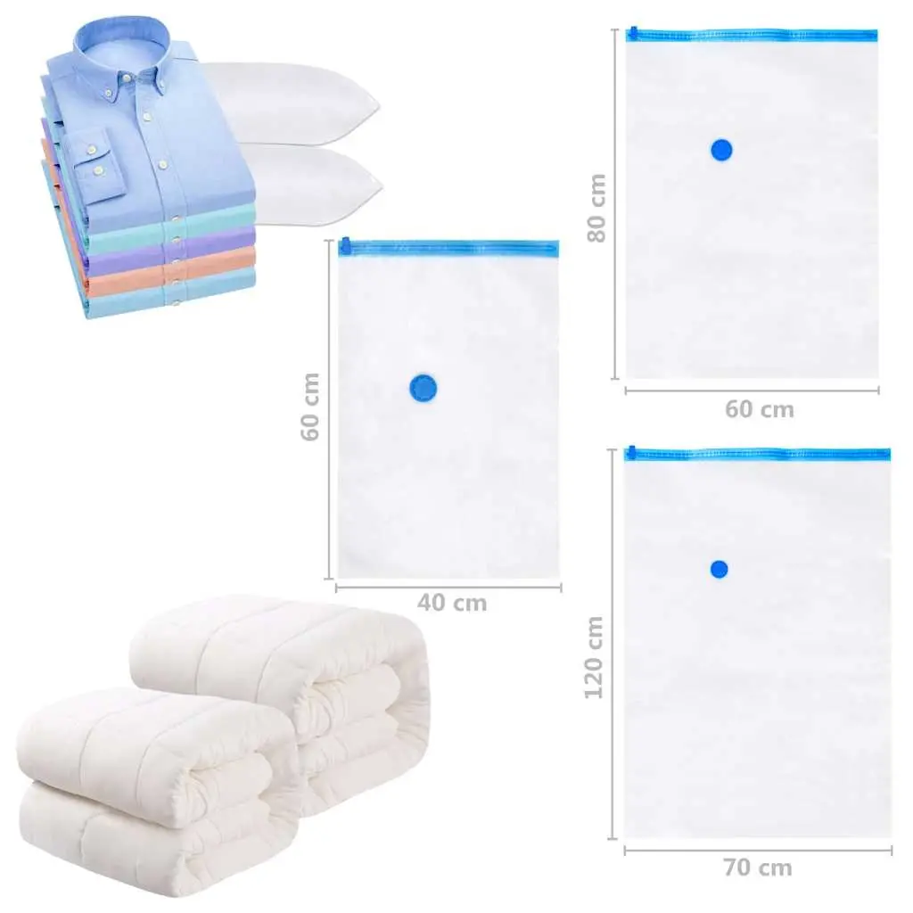 Vacuum Storage Bags 80x60 cm Transparent Reusable for Home Travel Organiser