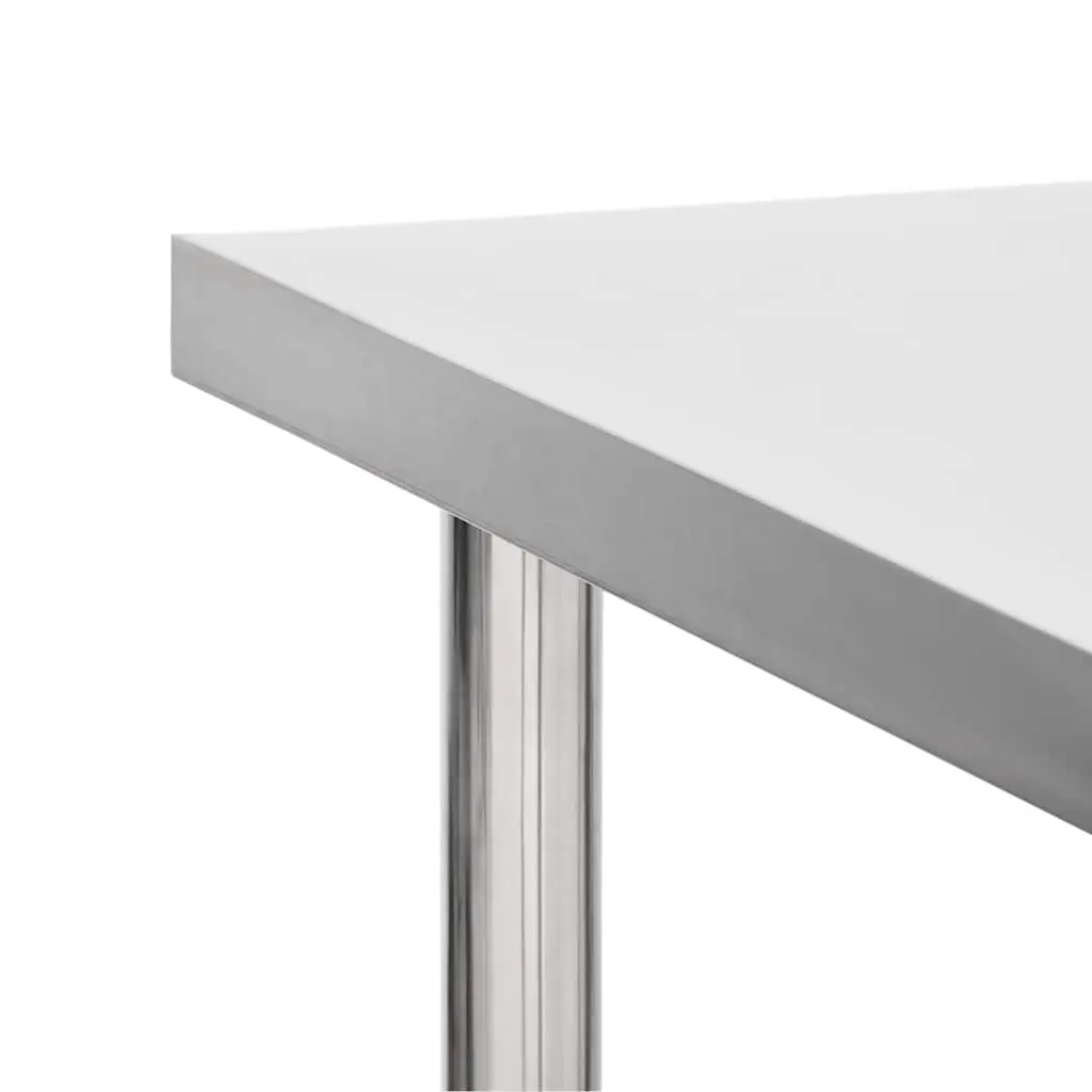Commercial Work Table 80 x 60 x 85 cm Mobile Food Prep Station Stainless Steel Surface