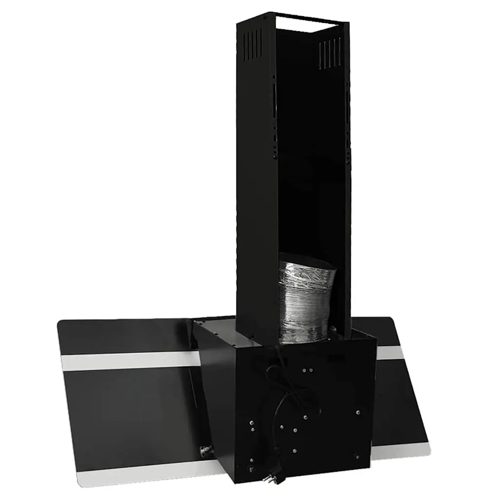 Wall Range Hood 90cm Black Tempered Glass 297m³/h Extraction Capacity