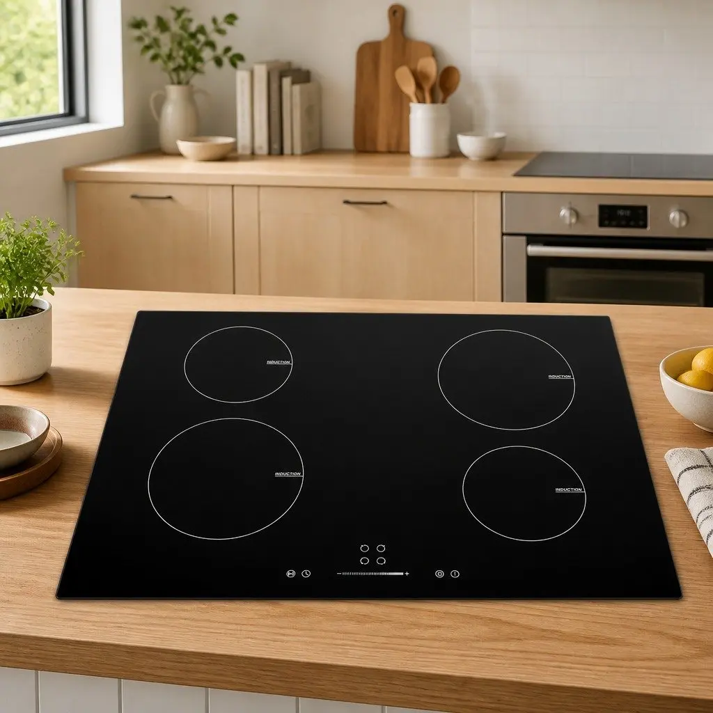 4 Burner Induction Hob 7000W Touch Control Heat Resistant Glass Cooktop