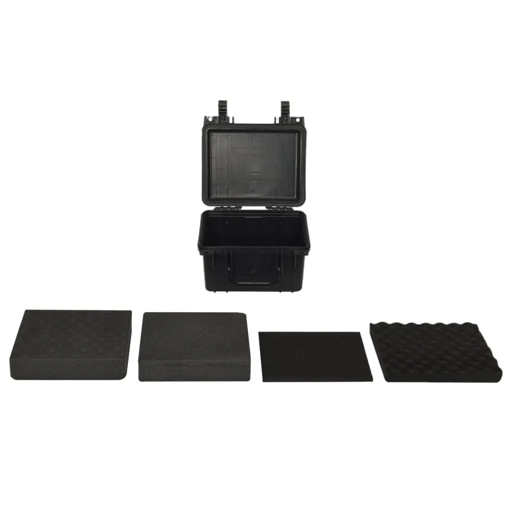 Portable Flight Case Black Camera Equipment Storage Hard Case with Foam Insert Water Resistant Lockable Shock Resistant
