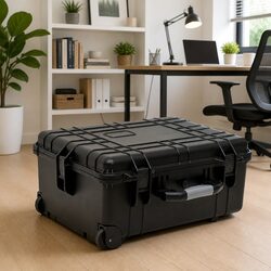 Black Wheeled Flight Case 58x45x27 cm for Easy Transport