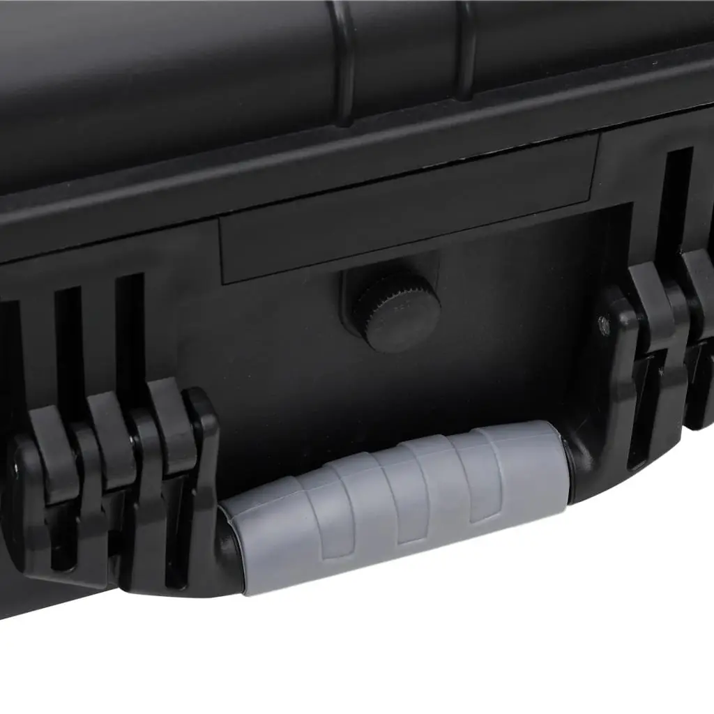 Portable Travel Luggage Hard Shell Black Wheeled Lockable Handle Shock Resistant 63x50x23cm