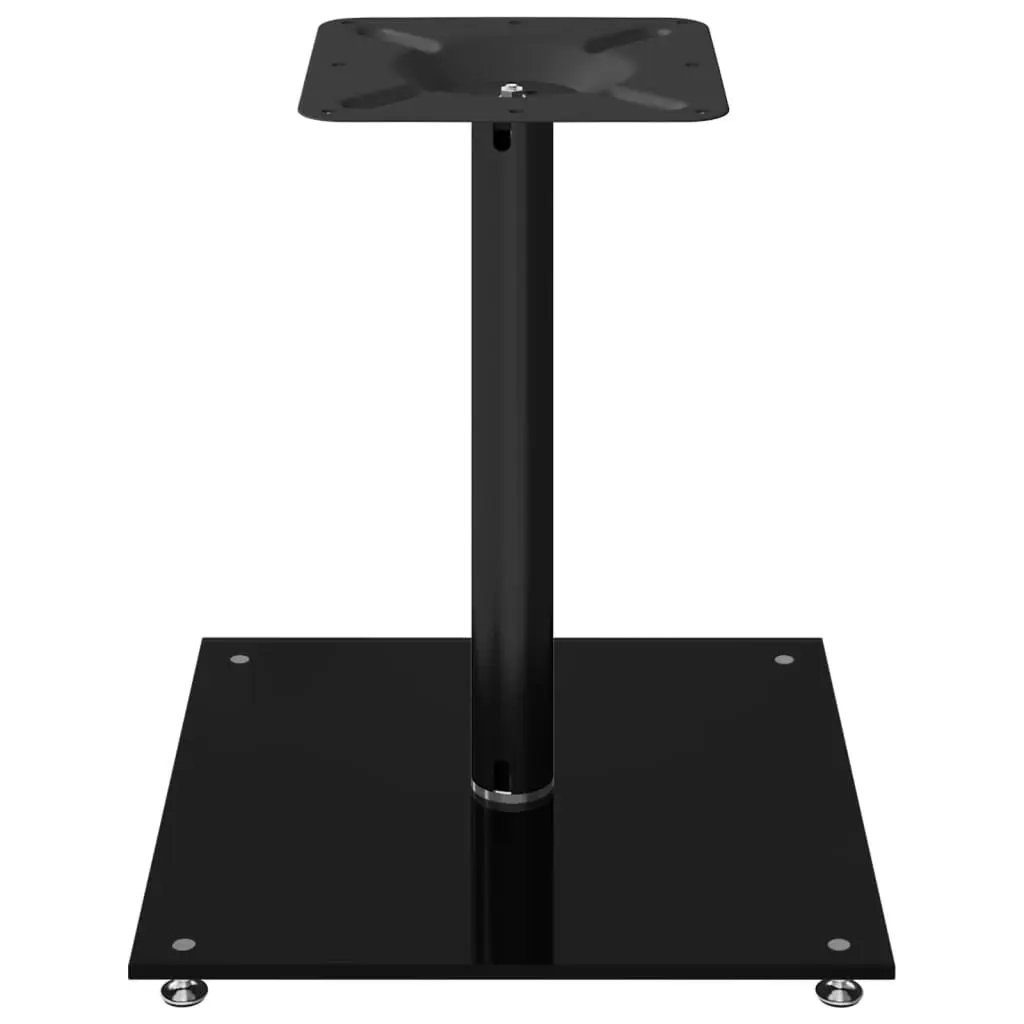 Speaker Stands Pair Black Tempered Glass Pillar Design Audio Equipment Support