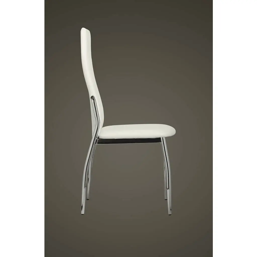 Dining Chairs 2 pcs White Synthetic Leather Kitchen Modern Ergonomic Seating