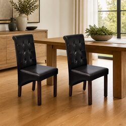Stylish Brown Faux Leather Dining Chairs Set for Your Home