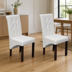 Enhance Your Space with 2 White Dining Chairs