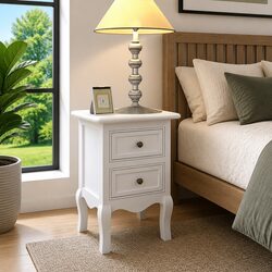 Enhance Your Bedroom with This Set of 2 White Nightstands