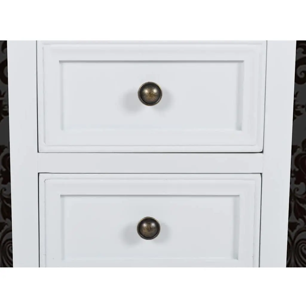Bedside Tables Set of 2 White Nightstands with Drawers for Bedroom Furniture