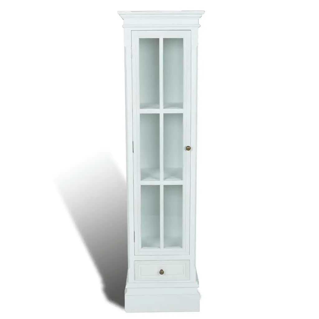 Wooden Bookcase Cabinet 3 Shelves White Storage Organiser with Door for Living Room Bedroom