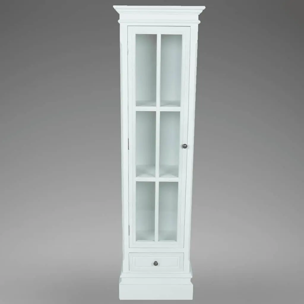 Wooden Bookcase Cabinet 3 Shelves White Storage Organiser with Door for Living Room Bedroom